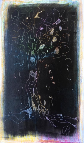 L'arbre  Acrylique et pastels sur plaque 
50 X 88 cm
Vendu
